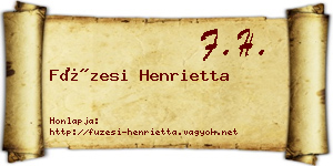 Füzesi Henrietta névjegykártya