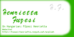 henrietta fuzesi business card