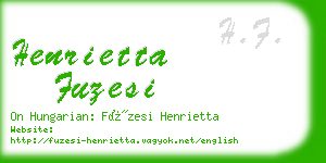 henrietta fuzesi business card